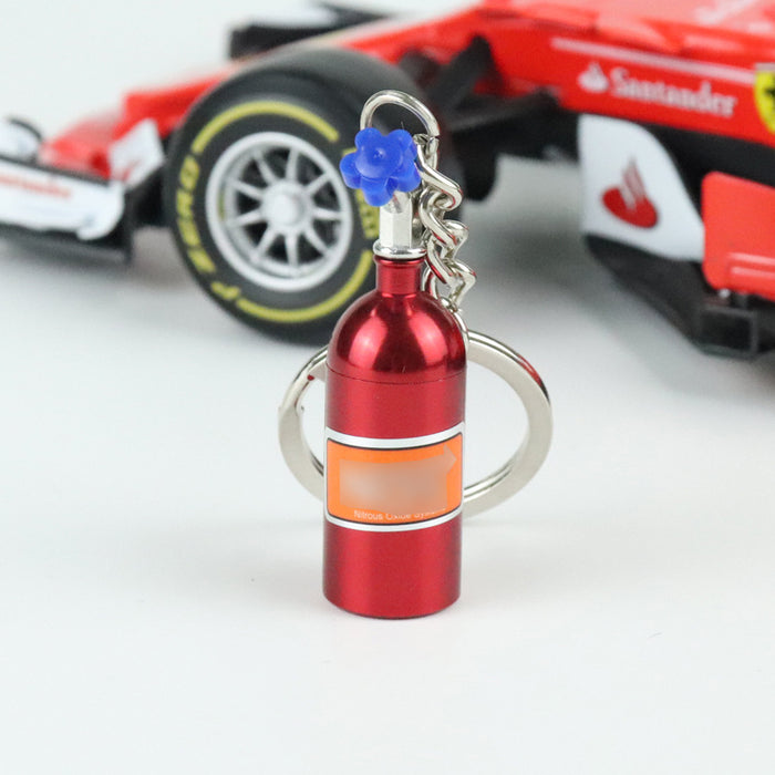 Wholesale Foreign trade hot sale key chain creative metal turbine cartoon auto parts nitrogen bottle key chain