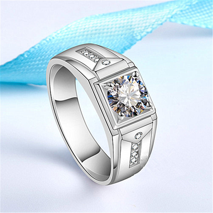 Wholesale Moissanite Eight Hearts and Eight Arrows Ring for Women One Carat Simple Classic Six-Claw Wedding Ring