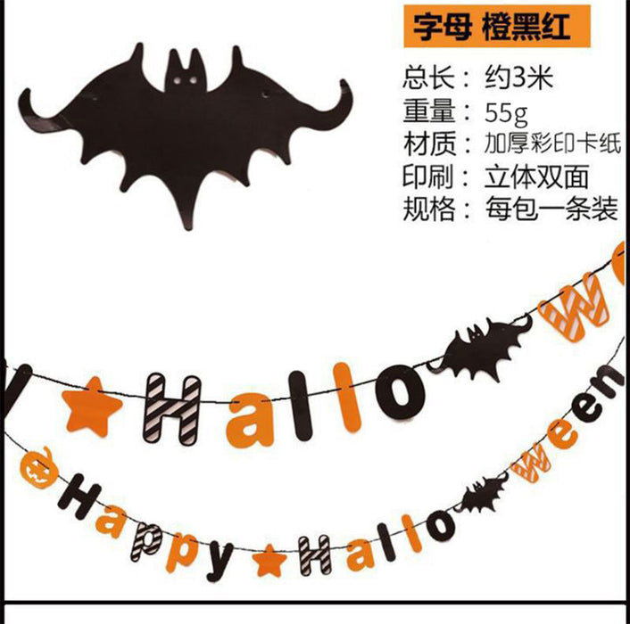 Wholesale Flag Pendant Pumpkin Paper Flower Party Supplies Scene Layout Decoration Triangle