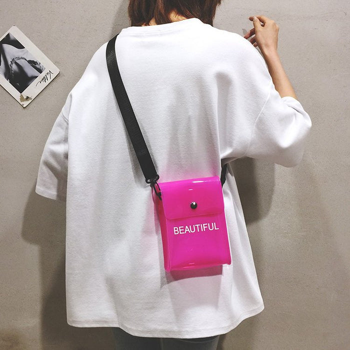 Wholesale New PU women's bag letter bag cover crossbody bag PVC jelly bag crossbody single shoulder