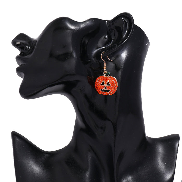 Wholesale Halloween Pumpkin Ghost Spider Alloy Earrings JDC-ES-ManTi002