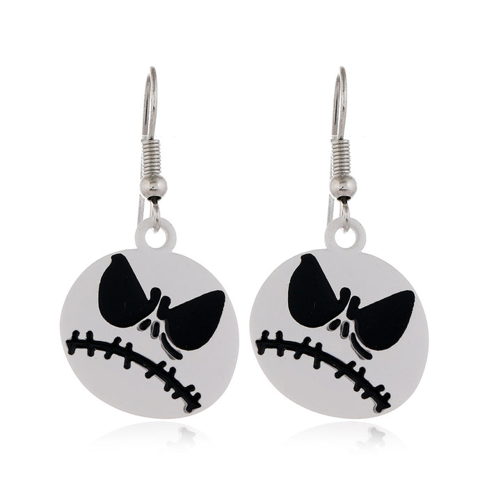 Wholesale Halloween Pumpkin Ghost Spider Alloy Earrings JDC-ES-ManTi002