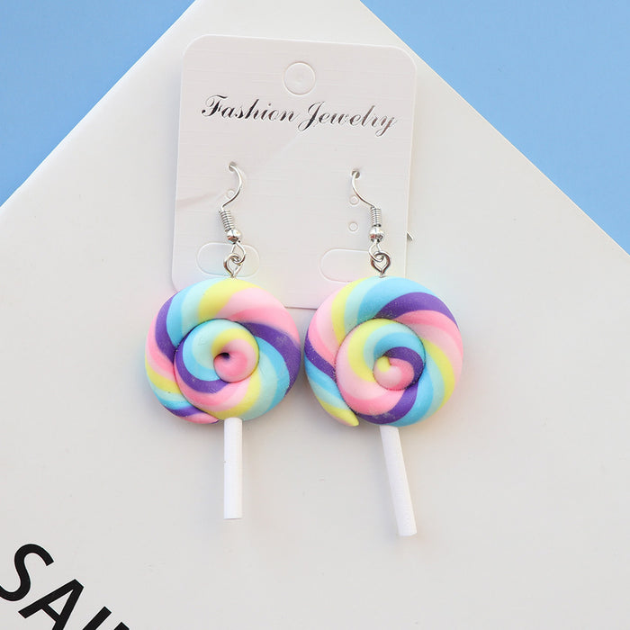 Wholesale Cartoon Clay Lollipop Earrings JDC-ES-niqing034