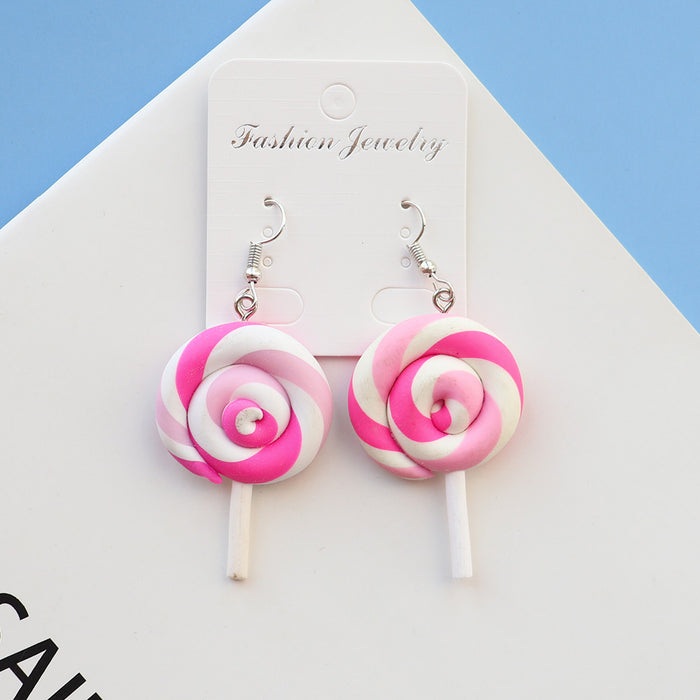 Wholesale Cartoon Clay Lollipop Earrings JDC-ES-niqing034