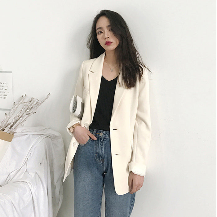 Wholesale Small Suit Jacket Women's Korean Version Spring and Autumn Casual Loose Internet Famous Autumn Suit Jacket British Trend JDC-CTS-ZX003