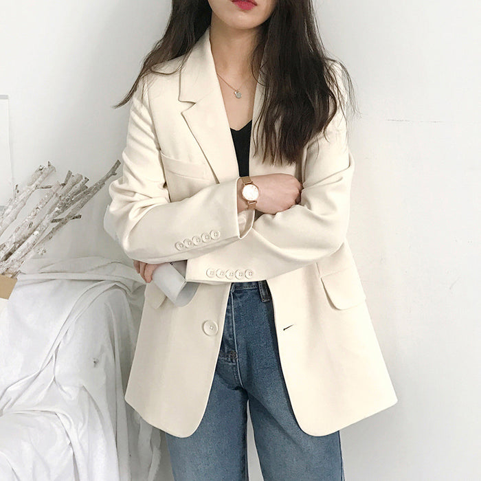 Wholesale Small Suit Jacket Women's Korean Version Spring and Autumn Casual Loose Internet Famous Autumn Suit Jacket British Trend JDC-CTS-ZX003