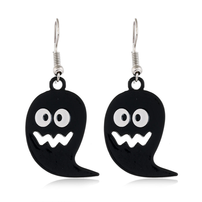 Wholesale Halloween Pumpkin Ghost Spider Alloy Earrings JDC-ES-ManTi002