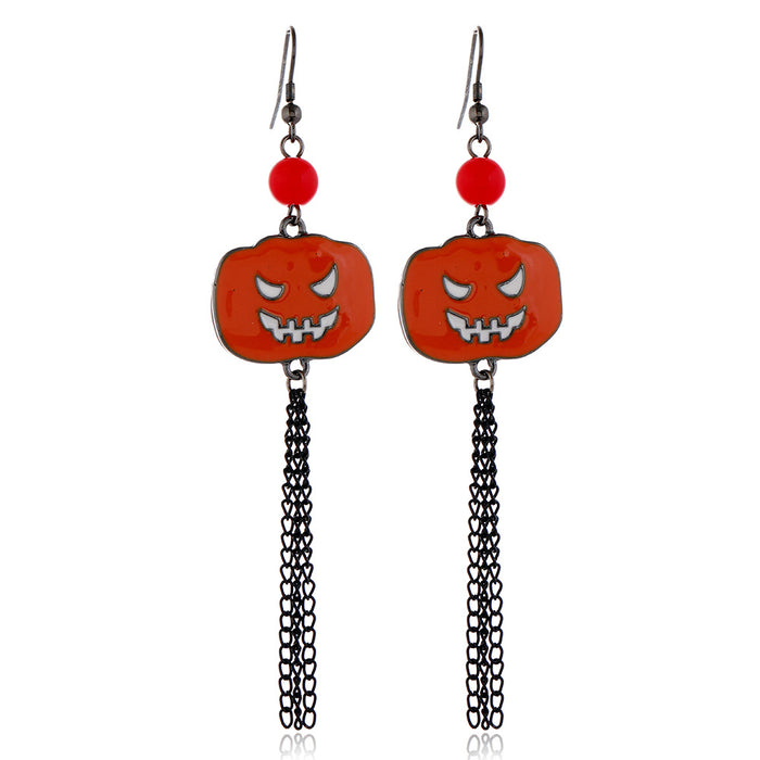 Wholesale Halloween Pumpkin Ghost Spider Alloy Earrings JDC-ES-ManTi002