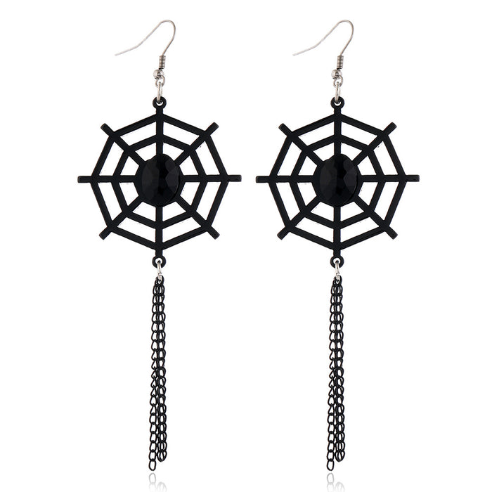 Wholesale Halloween Pumpkin Ghost Spider Alloy Earrings JDC-ES-ManTi002