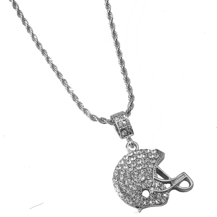 Wholesale Football Cap Pendant Diamond Stainless Steel Necklace JDC-NE-ChengHan007