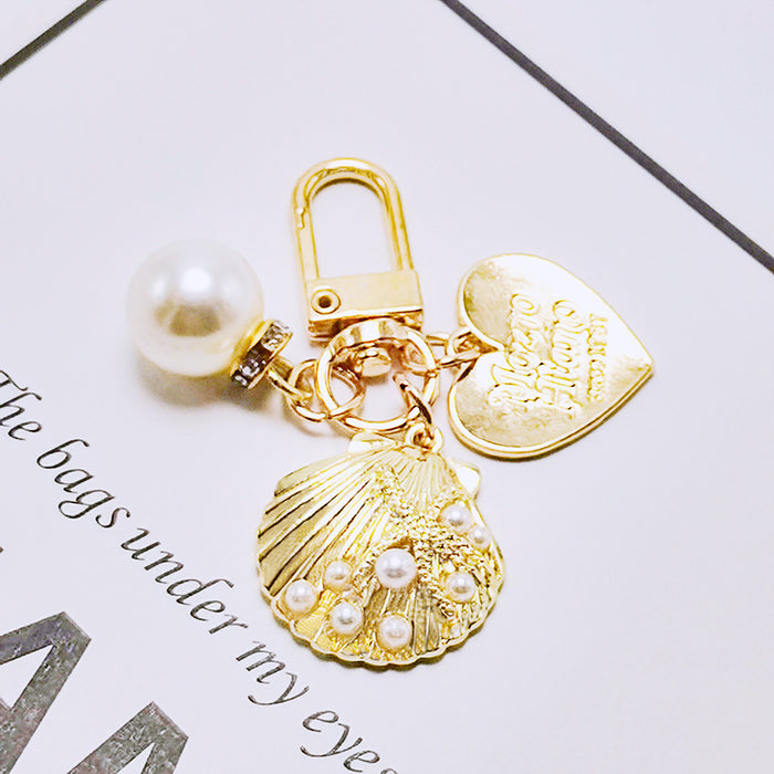 Wholesale Love Pearl Shell Keychain Wedding Gift Bag Charm Fashion Accessory MOQ≥2