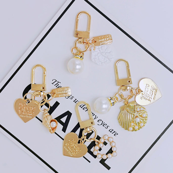 Wholesale Love Pearl Shell Keychain Wedding Gift Bag Charm Fashion Accessory MOQ≥2