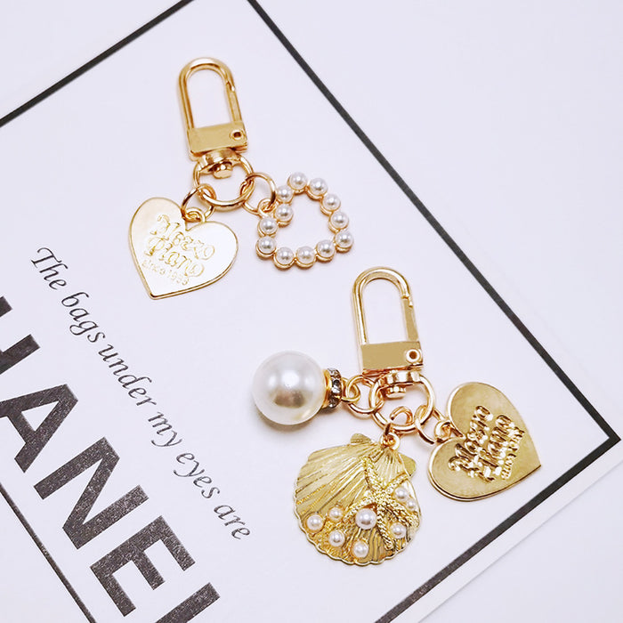 Wholesale Love Pearl Shell Keychain Wedding Gift Bag Charm Fashion Accessory MOQ≥2