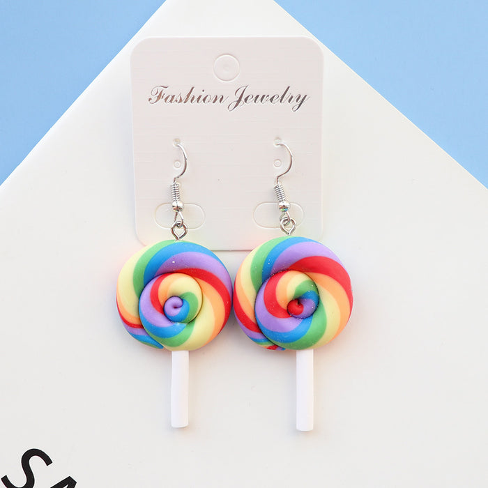 Wholesale Cartoon Clay Lollipop Earrings JDC-ES-niqing034