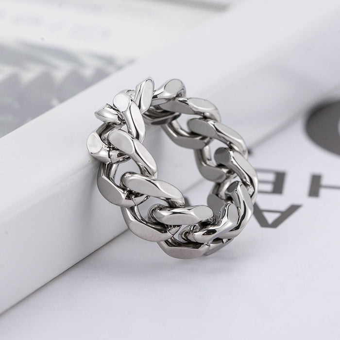 Wholesale Titanium Steel Smooth Men's Chain Ring JDC-RS-XYao002