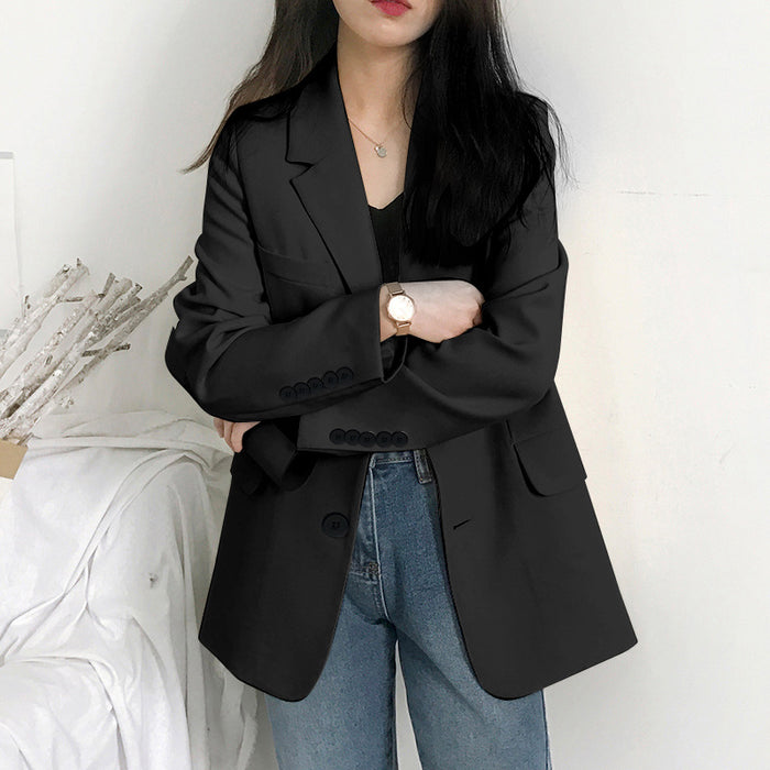 Wholesale Small Suit Jacket Women's Korean Version Spring and Autumn Casual Loose Internet Famous Autumn Suit Jacket British Trend JDC-CTS-ZX003