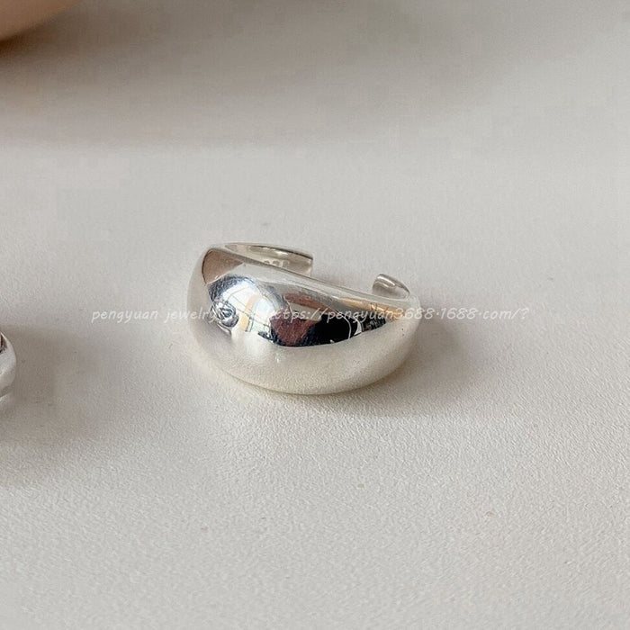 Wholesale Pure silver crossed line ring, simple and personalized, heavy-duty geometric smooth opening ring