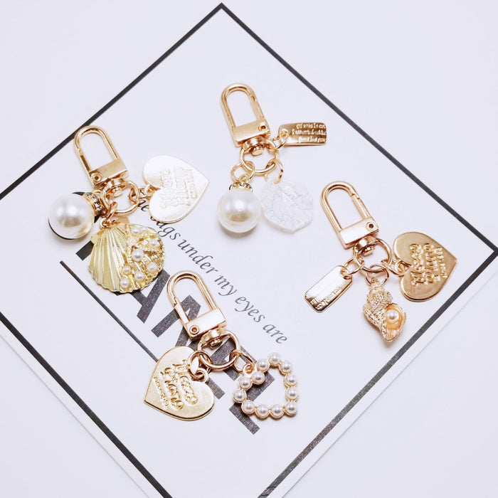 Wholesale Love Pearl Shell Keychain Wedding Gift Bag Charm Fashion Accessory MOQ≥2
