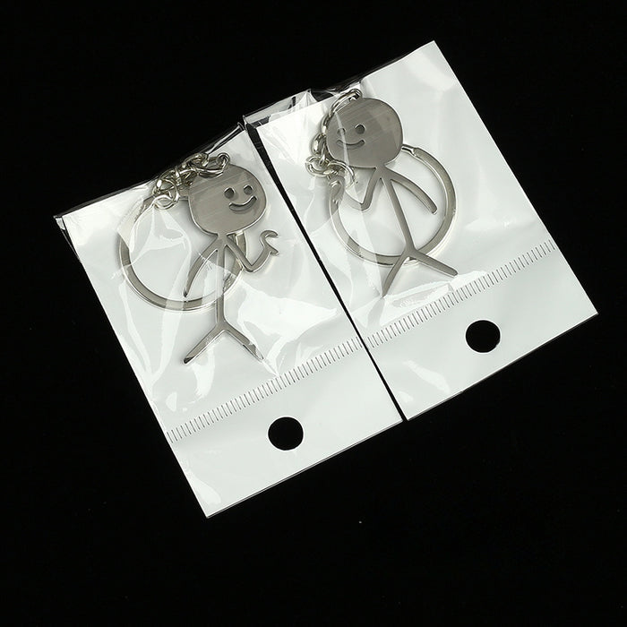 Wholesale Stainless Steel Graffiti Villain Shape Couple Keychain JDC-KC-Aohong004