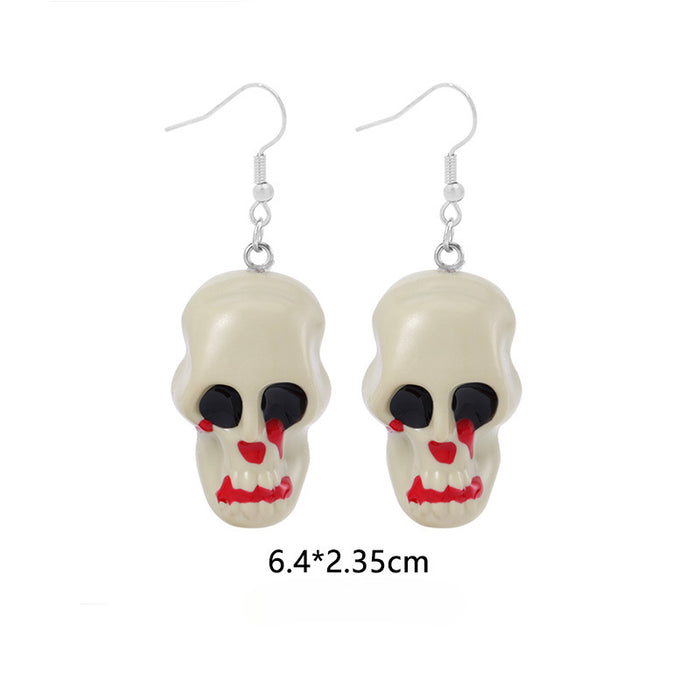 Wholesale 5pcs Halloween Series Skull Pumpkin Zinc Alloy Earrings JDC-ES-BinL009