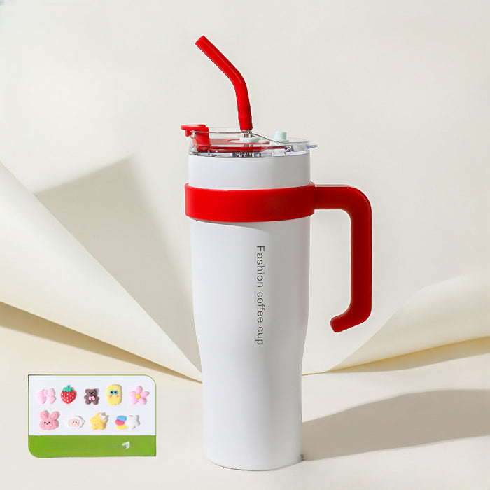 Wholesale 40oz Big Mac Thermal Insulation High-valueTumbler  Ice Cup with Straw and Handle JDC-CUP-DuoPin001