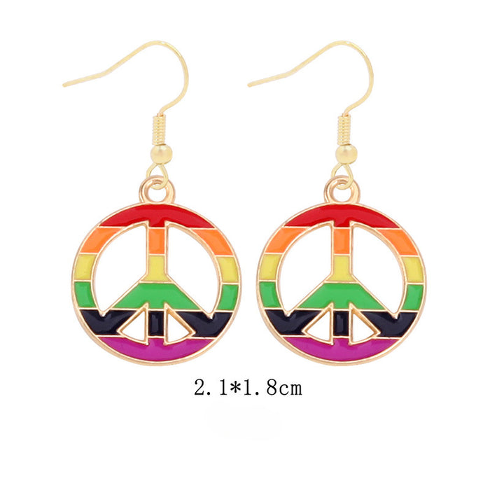 Wholesale 5pcs Rainbow Festival Love Zinc Alloy Valentine's Day Earrings JDC-ES-BingLi001