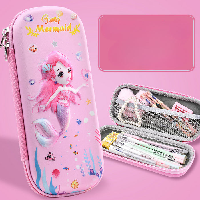 Wholesale 3D Children Cartoon Large Capacity Leather Pencil Case JDC-PC-QQBB003