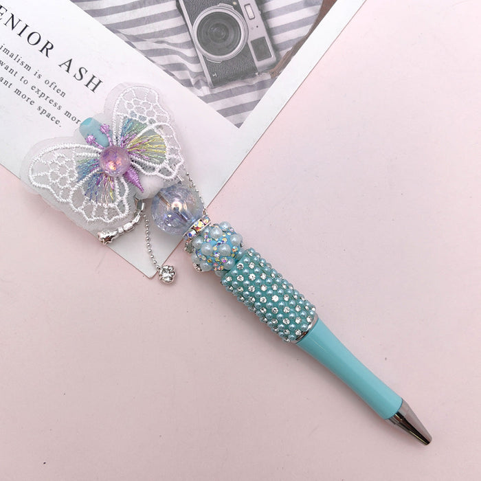 Wholesale Beaded Pen Pearl Rhinestone Bow Lace Pen Handmade Boutique Beaded Pen JDC-045