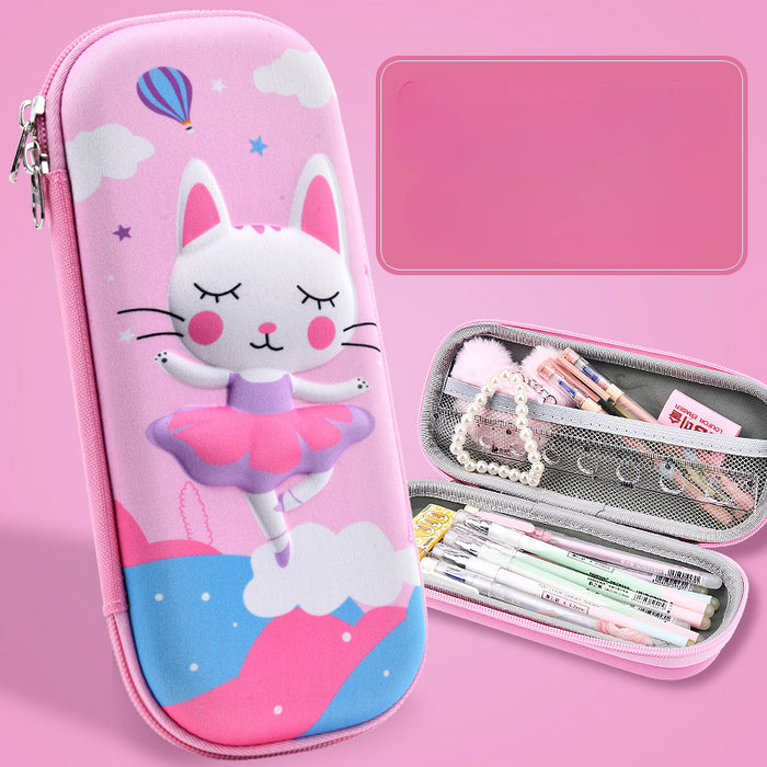 Wholesale 3D Children Cartoon Large Capacity Leather Pencil Case JDC-PC-QQBB003