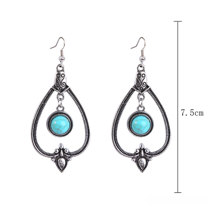 Wholesale Turquoise Ethnic Style Earrings JDC-ES-ManY048