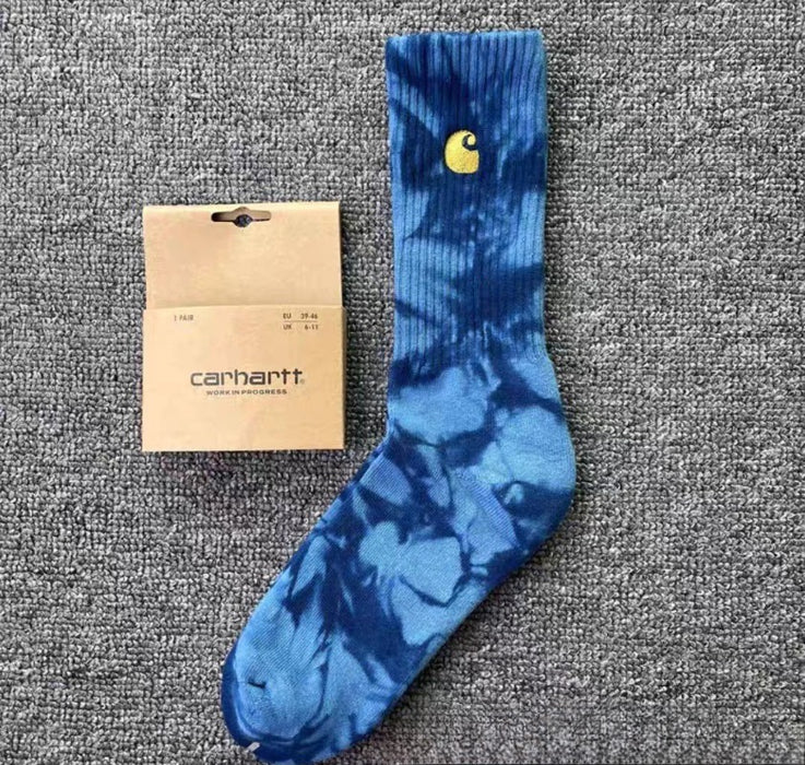 Wholesale Cotton Carhartt Gold Label Embroidery Tie-Dye Tall Socks JDC-SK-Kuos004