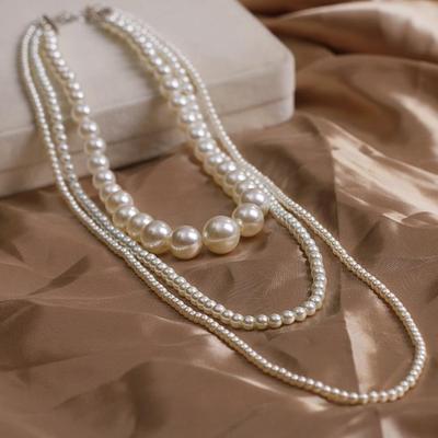 Wholesale Pearl Necklace Jewelry Multi-layer Long Necklace Woolen Chain Women