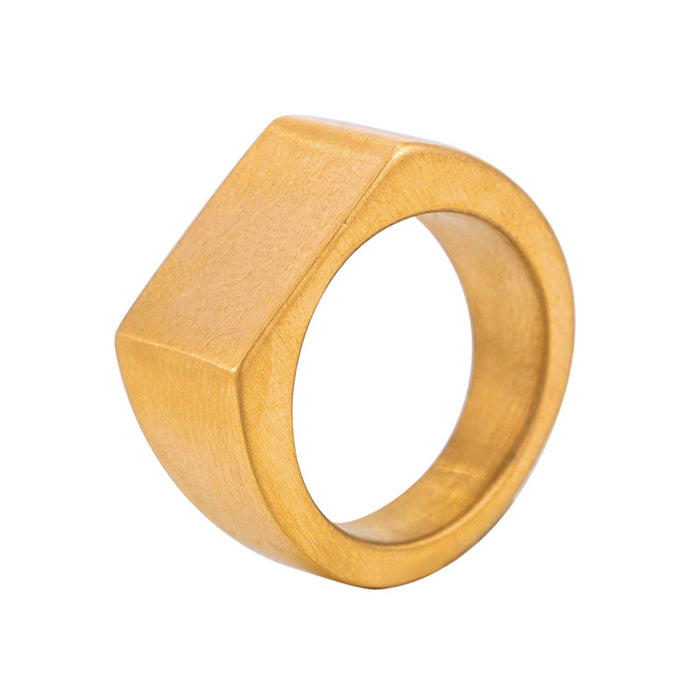 Wholesale Simple Titanium Steel Gold-plated Geometric Frosted Square Wide Men's Ring JDC-RS-XYao001