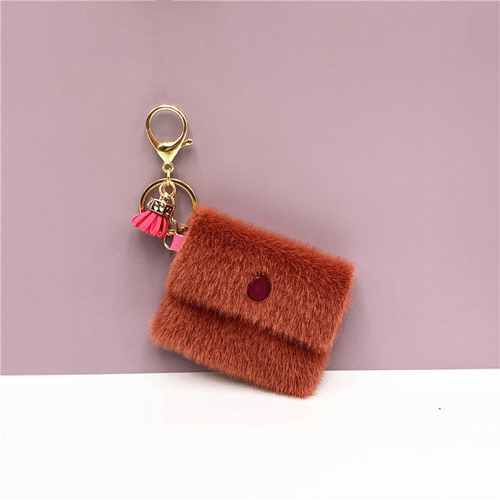 Wholesale Mini Coin Purse Keychain Candy Color Cute Coin Key Bag Pendant Data Cable Storage Bag Keychain