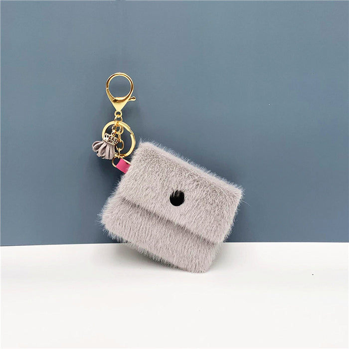 Wholesale Mini Coin Purse Keychain Candy Color Cute Coin Key Bag Pendant Data Cable Storage Bag Keychain