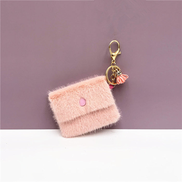 Wholesale Mini Coin Purse Keychain Candy Color Cute Coin Key Bag Pendant Data Cable Storage Bag Keychain