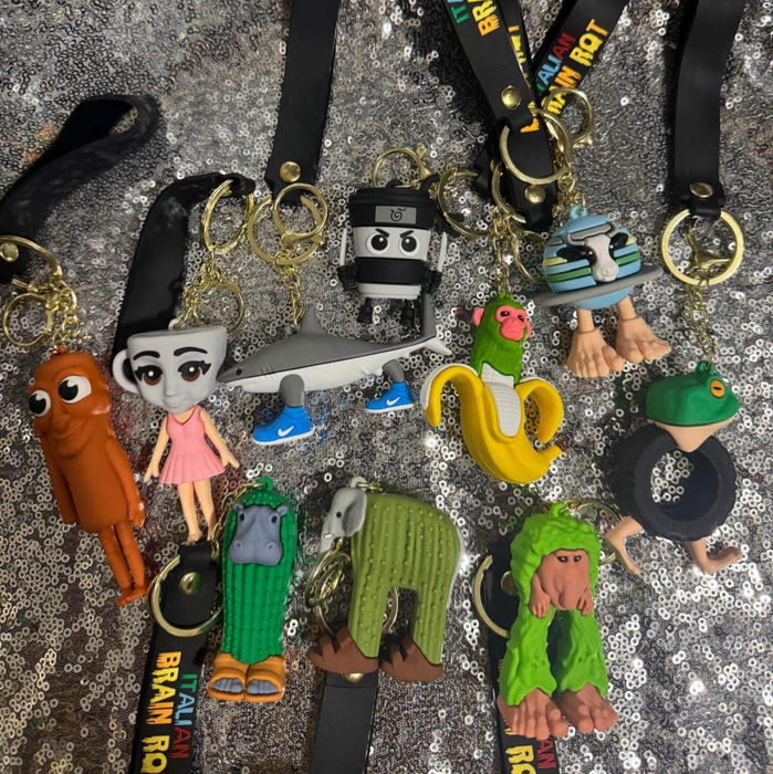 Wholesale Keychain Quirky Abstract Wooden Stick Bigfoot Doll Keychain Pendant