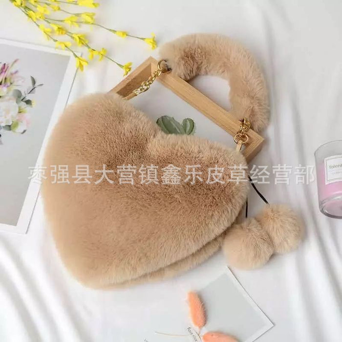 Wholesale of new plush chain Valentine's Day peach heart bags  JDC-SD-XinLe002