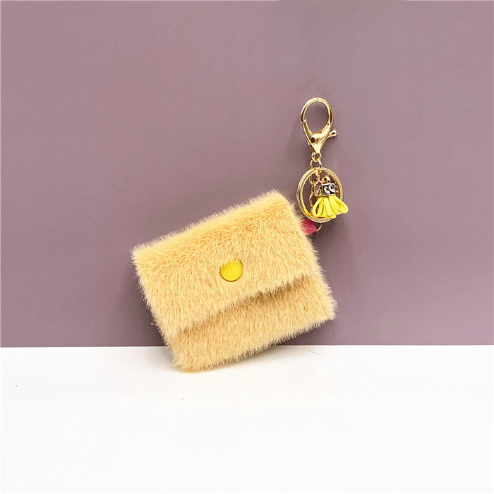 Wholesale Mini Coin Purse Keychain Candy Color Cute Coin Key Bag Pendant Data Cable Storage Bag Keychain