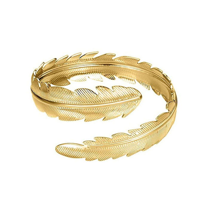 Wholesale Geometric metal arm ring six piece set, personalized exaggerated leaf bracelet set