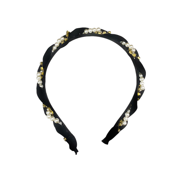 Wholesale Pearl Woven Fabric Headbands JDC-HD-Chaox010