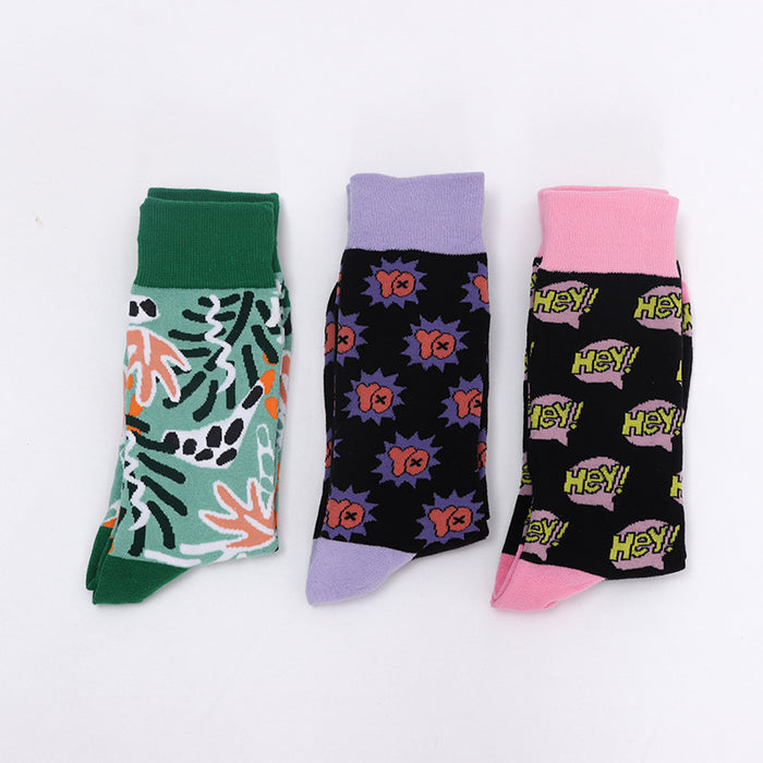 Wholesale Socks, Long Socks, Skateboarding Cartoon Pattern, Medium Tube Trendy Socks