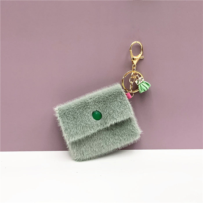 Wholesale Mini Coin Purse Keychain Candy Color Cute Coin Key Bag Pendant Data Cable Storage Bag Keychain