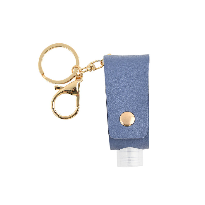 Wholesale T-shaped PU Leather Keychain Hand Sanitizer Free Leather Case Disinfection Hand Sanitizer Free Bottle Leather Case