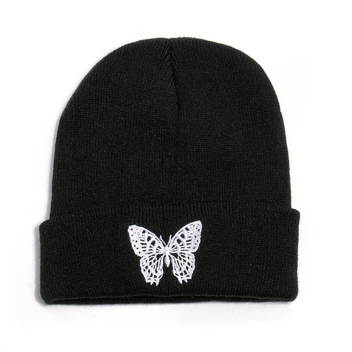 Wholesale Hat Yarn Butterfly Print Knitted Hat JDC-FH-YuanB008