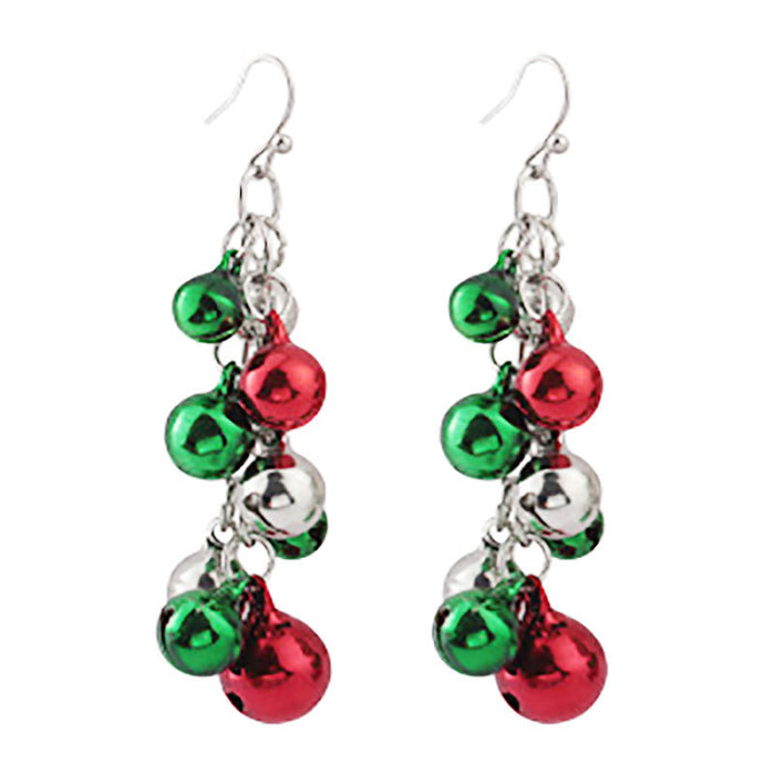 Wholesale Christmas earrings spiral Christmas tree earrings bells cross-border elk earrings gift red jewelry