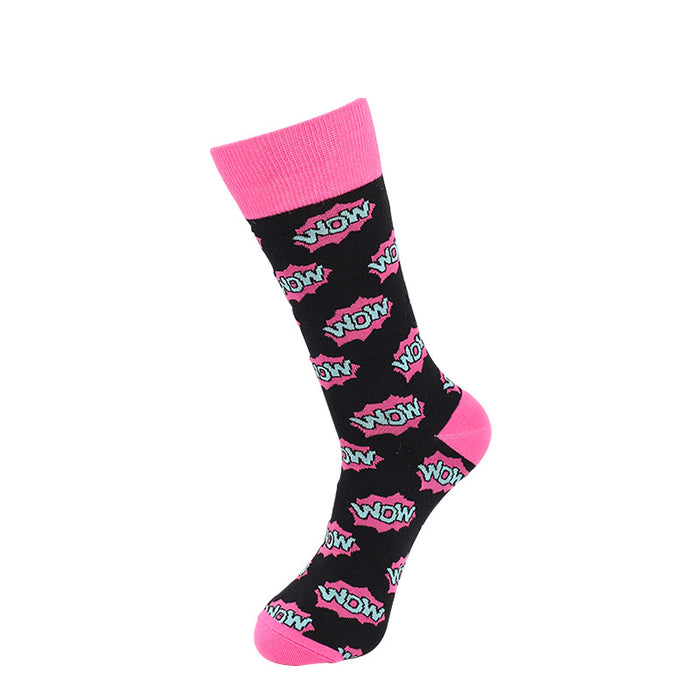 Wholesale Large socks, trendy socks, cotton socks, jacquard cartoon high tube socks, long socks
