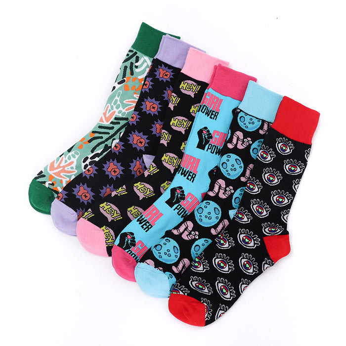 Wholesale Socks, Long Socks, Skateboarding Cartoon Pattern, Medium Tube Trendy Socks