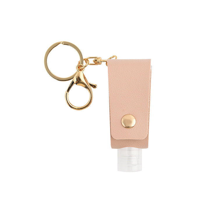 Wholesale T-shaped PU Leather Keychain Hand Sanitizer Free Leather Case Disinfection Hand Sanitizer Free Bottle Leather Case