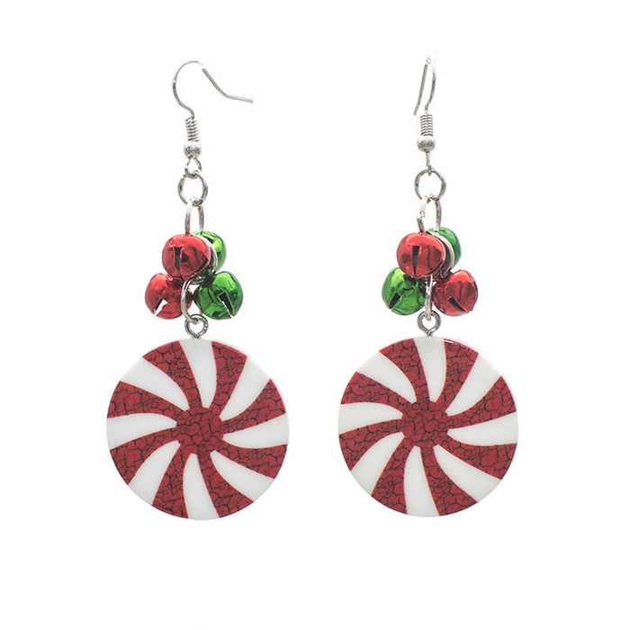Wholesale Christmas earrings spiral Christmas tree earrings bells cross-border elk earrings gift red jewelry
